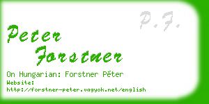 peter forstner business card